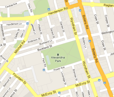 Corner of Buckland and Wyndham Sts.